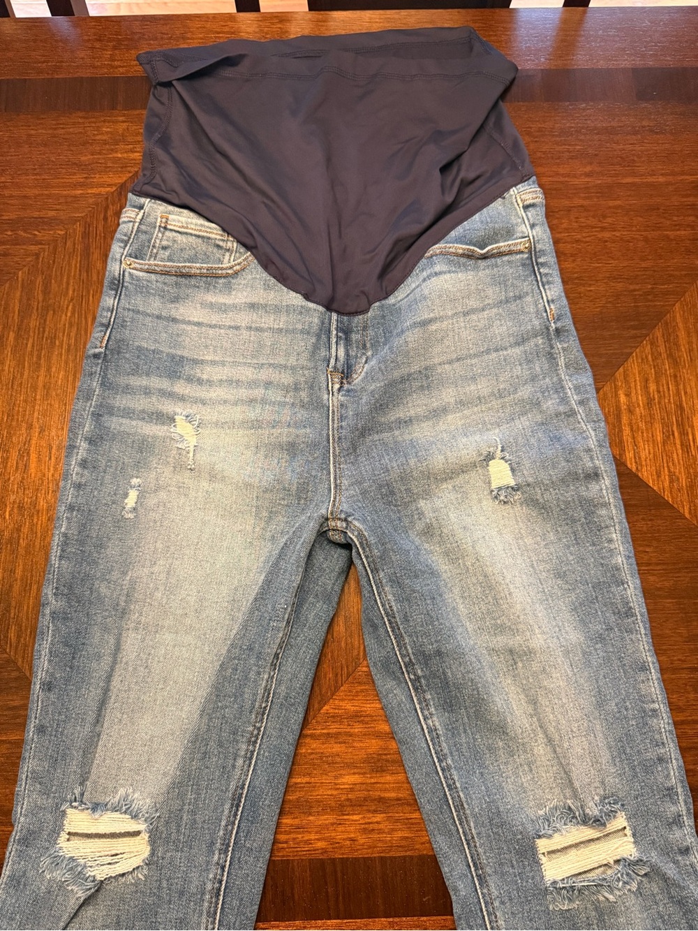 Pinkblush Pink and Yellow Accent Maternity Jeans Label Close-Up